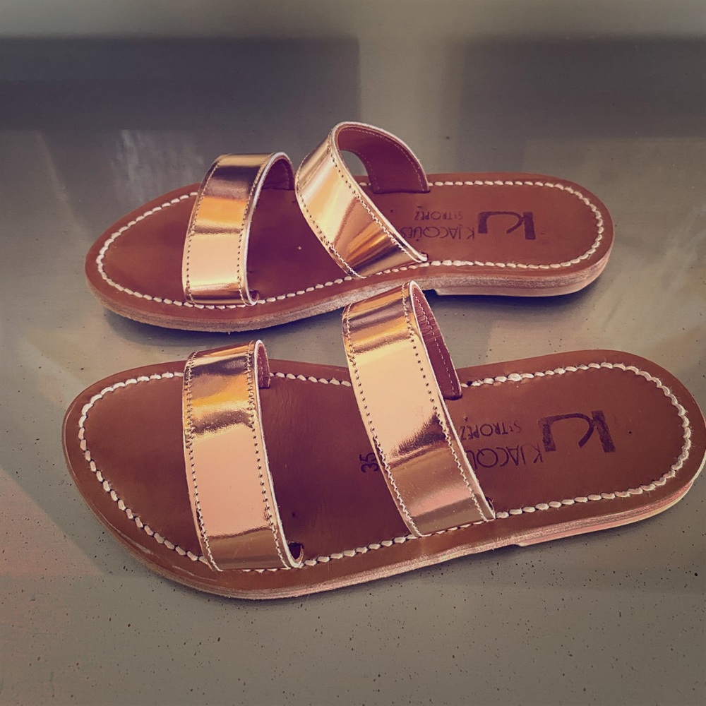 K. Jacques Metallic Sandals
